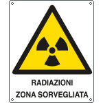 [E410602KS] E410602KS - Etichetta adesivo radiazioni zona sorvegliata EN ISO 7010