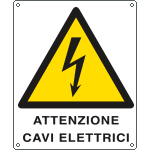 [E410701X] E410701X - Cartello pericolo attenzione cavi elettrici EN ISO 7010