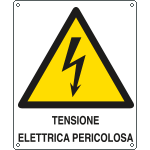 [E410706X] E410706X - Cartello pericolo Tensione elettrica pericolosa EN ISO 7010