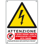 [E440701KS] E440701KS - Etichetta adesiva pericolo vietato eseguire lavori EN ISO 7010