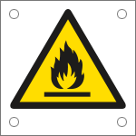 [E49602N] E49602N - Cartello alluminio pericolo materiale infiammabile EN ISO 7010
