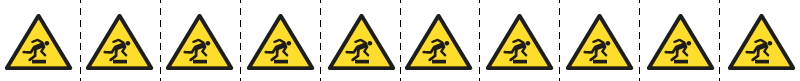 [E49637NS] E49637NS - foglio n.10 etichette adesive 30x30 Pericolo inciampo EN ISO 7010
