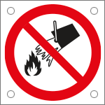 [E49706M] E49706M - Cartello bordo macchinauso divieto acqua per spegnimento..EN ISO 7010