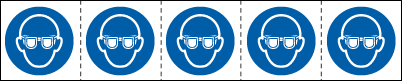 [E49851MS] E49851MS - foglio n.5 etichette adesive 60x60 Obbligo occhiali EN ISO 7010