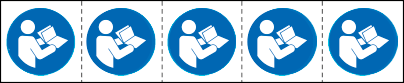 [E49888MS] E49888MS - foglio n.5 etichette adesive 60x60 Obbligo manuale EN ISO 7010