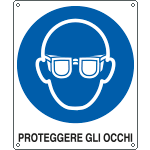 [E615101W] E615101W - Cartello obbligo proteggere gli occhi EN ISO 7010