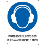 [E625601X] E625601X - Cartello obbliigo proteggere udito con …. EN ISO 7010