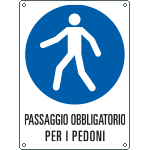 [E628101KS] E628101KS - Etichetta adesiva obbligo passaggio per pedoni EN ISO 7010