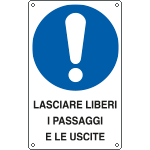 [E635005X] E635005X - Cartello obbligo lasciare liberi passaggi uscite EN ISO 7010