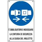[E639001KS] E639001KS - Etichetta obbligo indossare cintura sicurezza EN ISO 7010