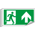 [E715103BFLK] E715103BFLK - Cartello bifacciale flessibile uscita avanti EN ISO 7010