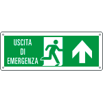 [E720103WS] E720103WS - Etichetta uscita di emergenza freccia avanti Uscita Em. EN ISO 7010