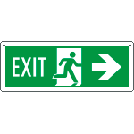 [E720202W] E720202W - Cartello Exit freccia a destra EN ISO 7010
