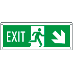 [E720208X] E720208X - Cartello Exit freccia basso dx EN ISO 7010