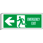 [E720301BK] E720301BK - Cartello BIFACCIALE Emergency Exit freccia a sinistra EN ISO 7010