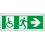 [E720502K] E720502K - Cartello uscita di emergenza disabili freccia a destra EN ISO 7010