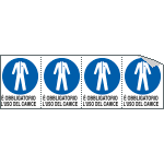 [E9536B] E9536B - Foglio n. 4 etichette adesive obbligo uso camice EN ISO 7010