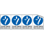 [E9539B] E9539B - foglio 4 etichette adesive Togliere la tensione prima di es..ISO 7010