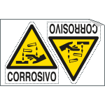 [E9553A] E9553A - Foglio 2 etichette adesive corrosivo EN ISO 7010
