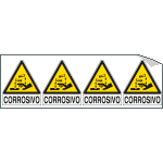 [E9553B] E9553B - Foglio 4 etichette adesive corrosivo EN ISO 7010