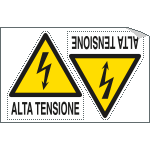 [E9559A] E9559A - Foglio 2 etichette adesive pericolo alta tensione EN ISO 7010