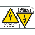 [E9562A] E9562A - Foglio 2 etichette adesive corrente elettrica EN ISO 7010