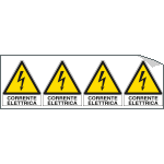 [E9562B] E9562B - Foglio n. 4 etichette adesive Corrente elettrica EN ISO 7010