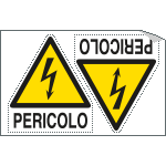 [E9563A] E9563A - Foglio 2 etichette adesive pericolo elettricita' EN ISO 7010