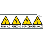 [E9563B] E9563B - Foglio 4 etichette adesive pericolo elettricita' EN ISO 7010