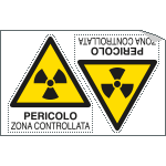 [E9569A] E9569A - Foglio 2 etichette adesive pericolo zona controllo EN ISO 7010