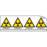 [E9569B] E9569B - Foglio 4 etichette adesive pericolo zona controllo EN ISO 7010