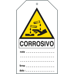 [E9810] E9810 - Cartellino plastica pericolo corrosivo...EN ISO 7010