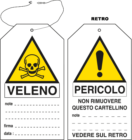 [E9812] E9812 - Cartellino plastica pericolo veleno...EN ISO 7010