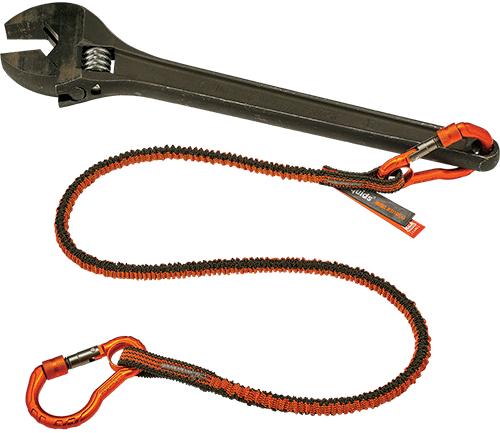 [EDS311] EDS311 - cordino elastico porta attrezzi 96-123 cm nero/arancio 2 moschettoni