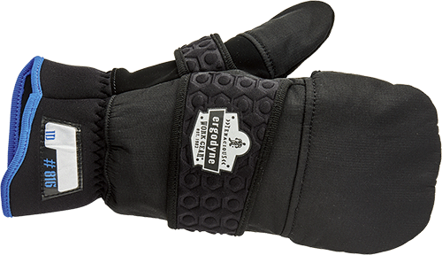 [EDS816L] EDS816L - guanti termici PROFLEX 816 col.NERO tg.L muffole+fascia riflettente