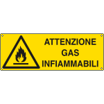 [EEF1713K] EEF1713K - cartello autoadesivo EasyFix attenzione gas infiammabili EN ISO 7010