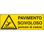 [EEF1759K] EEF1759K - cartello autoadesivo EasyFix pericolo pavimento scivoloso EN ISO 7010