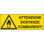 [EEF1762K] EEF1762K - cartello autoadesivo EasyFix Attenzione sostanz comburenti EN ISO 7010