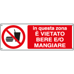 [EEF1879K] EEF1879K - cartello autoadesivo EasyFix vietato bere e mangiare EN ISO 7010