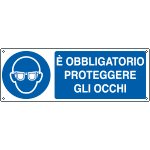 [EEF1901K] EEF1901K - cartello autoadesivo EasyFix obbligo proteggere gli occhi EN ISO 7010