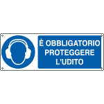 [EEF1906K] EEF1906K - cartello autoadesivo EasyFix obbligo proteggere l'udito EN ISO 7010