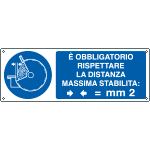 [EF1920K] EF1920K - cartello autoadesivo EasyFix obbligo rispettare distanza massim stabil