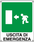[EF20105X] EF20105X - Cartello adesivo EasyFix uscita di emergenza sinistra