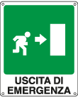 [EF20106X] EF20106X - Cartello adesivo EasyFix uscita di emergenza destra