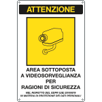 [EF33378] EF33378 - Cartello adesivo EasyFix ATTENZIONE area sottoposta videosorveglianza