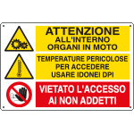 [EF3540] EF3540 - cartello autoadesivo multisimbolo EasyFix "attenz.interno org.in moto"